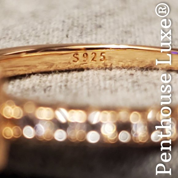 NATURAL Moonstone White Topaz Halo Rose Gold 925 Ring - Picture 5 of 7